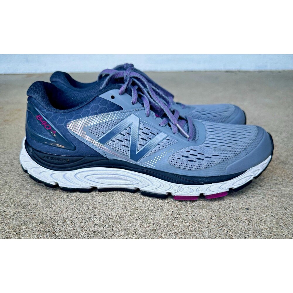 New Balance 840v4 Gray Navy Pink Low Top Lace-Up Mesh Rubber Running Sneakers